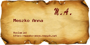 Meszko Anna névjegykártya